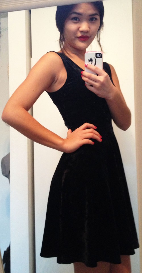 Black Crushed Velvet Skater Dress | I Think It's Ashley